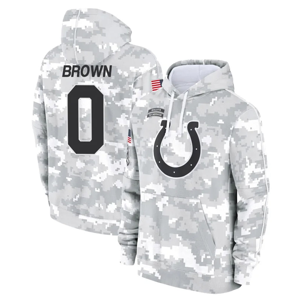 IN.Colts #0 Camryn Bynum Player Arctic Camo Salute to Service Hoodies Limited Game Gdoa Stitched Jerseys