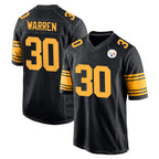 P.Steelers #30 Jaylen Warren Player Black Color Rush Home Game Gdoa Stitched Jerseys