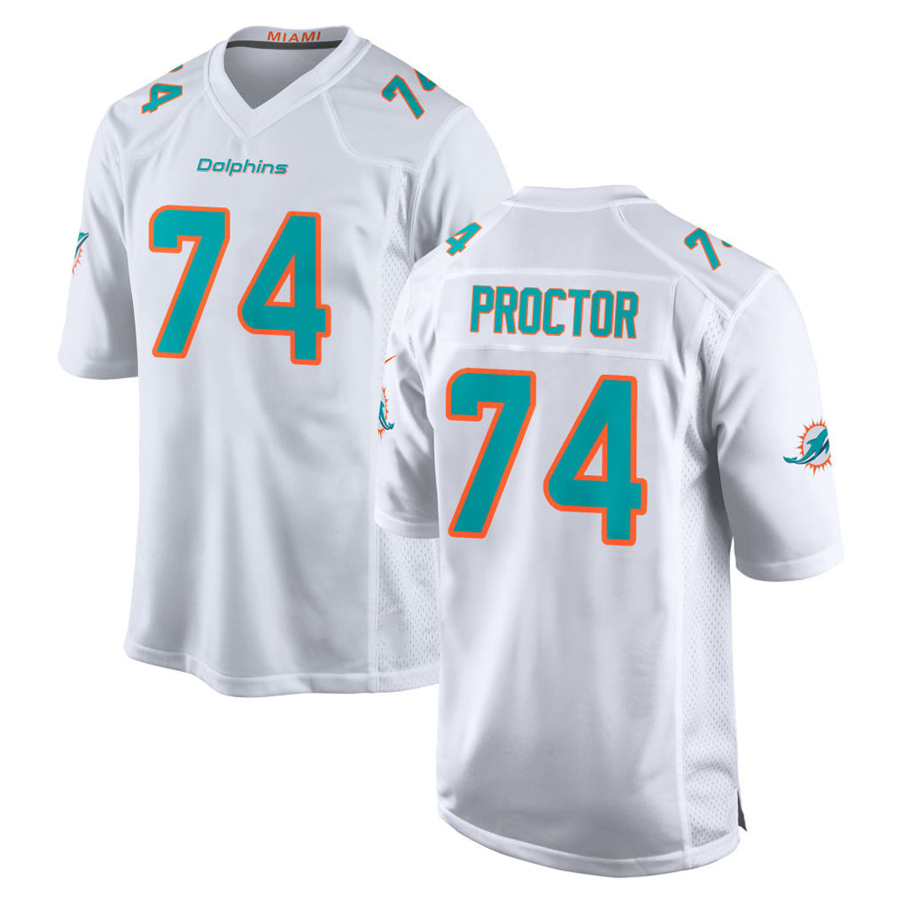 M.Dolphins #74 Kadyn Proctor Player White Limited Home Game Gdoa Stitched Jerseys