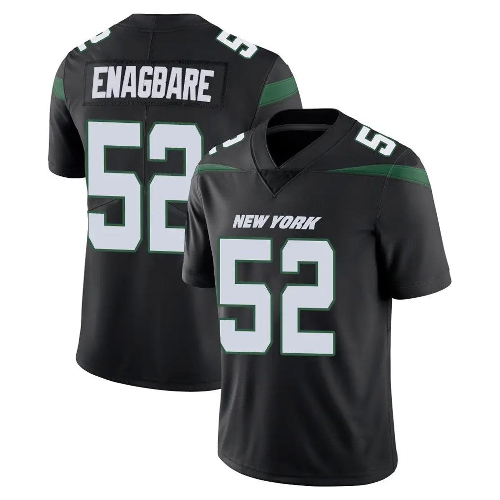 NY.Jets #52 Kingsley Enagbare Player Stealth Black Limited Vapor Home Game Gdoa Stitched Jerseys