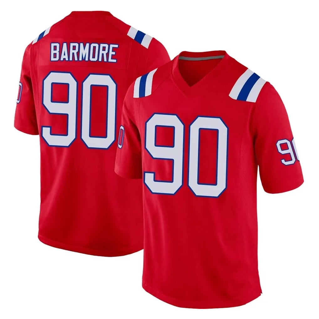 NE.Patriots #90 Christian Barmore Player Red Home Game Gdoa Stitched Jerseys