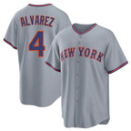 NY.Mets #4 Francisco Alvarez Player Gray Road Home Game Fdoa Stitched Jerseys