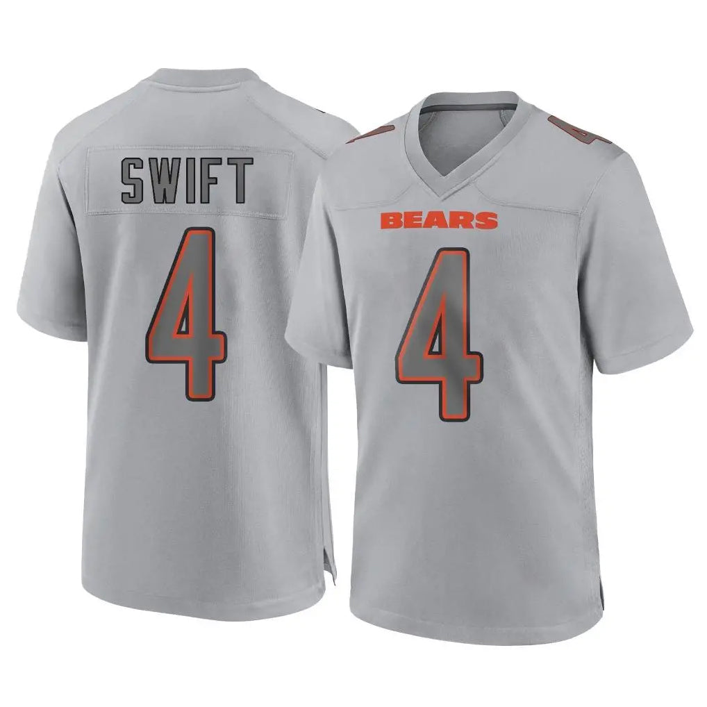 C.Bears #4 D'Andre Swift Player Gray Atmosphere Fashion Game Gdoa Stitched Jerseys