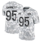 LA.Rams #95 Myles Garrett Player Arctic Camo Salute To Service Limited Game Gdoa Stitched Jerseys
