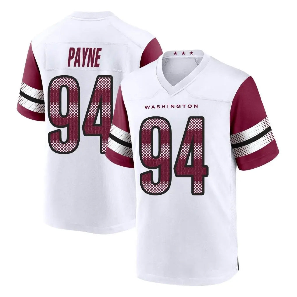 W.Commanders #94 Daron Payne Player White Game Home Gdoa Stitched Jerseys