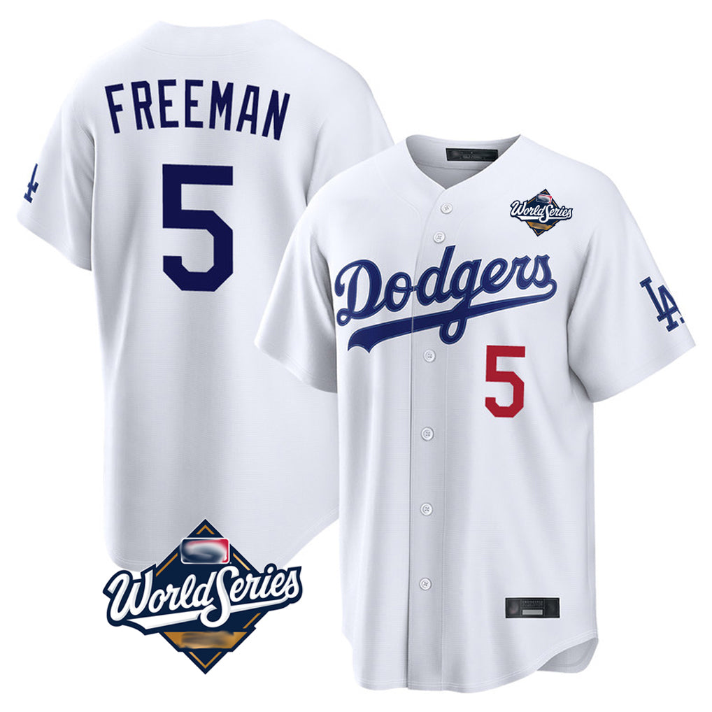 LA.Dodgers #5 Freddie Freeman Player White World Series Home Game Fdoa Stitched Jerseys