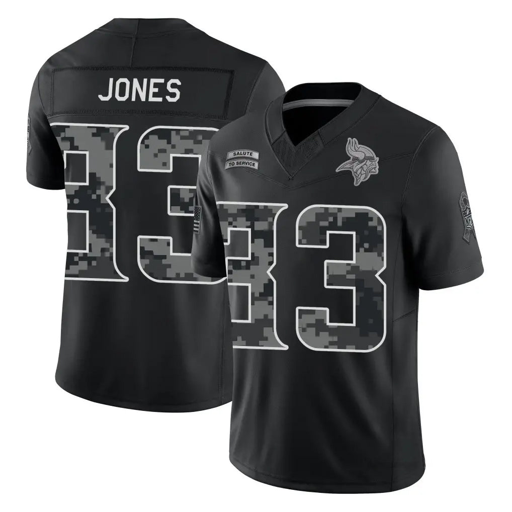 MN.Vikings #33 Aaron Jones Sr. Player Black Limited 2026 Salute to Service Home Game Gdoa Stitched Jerseys