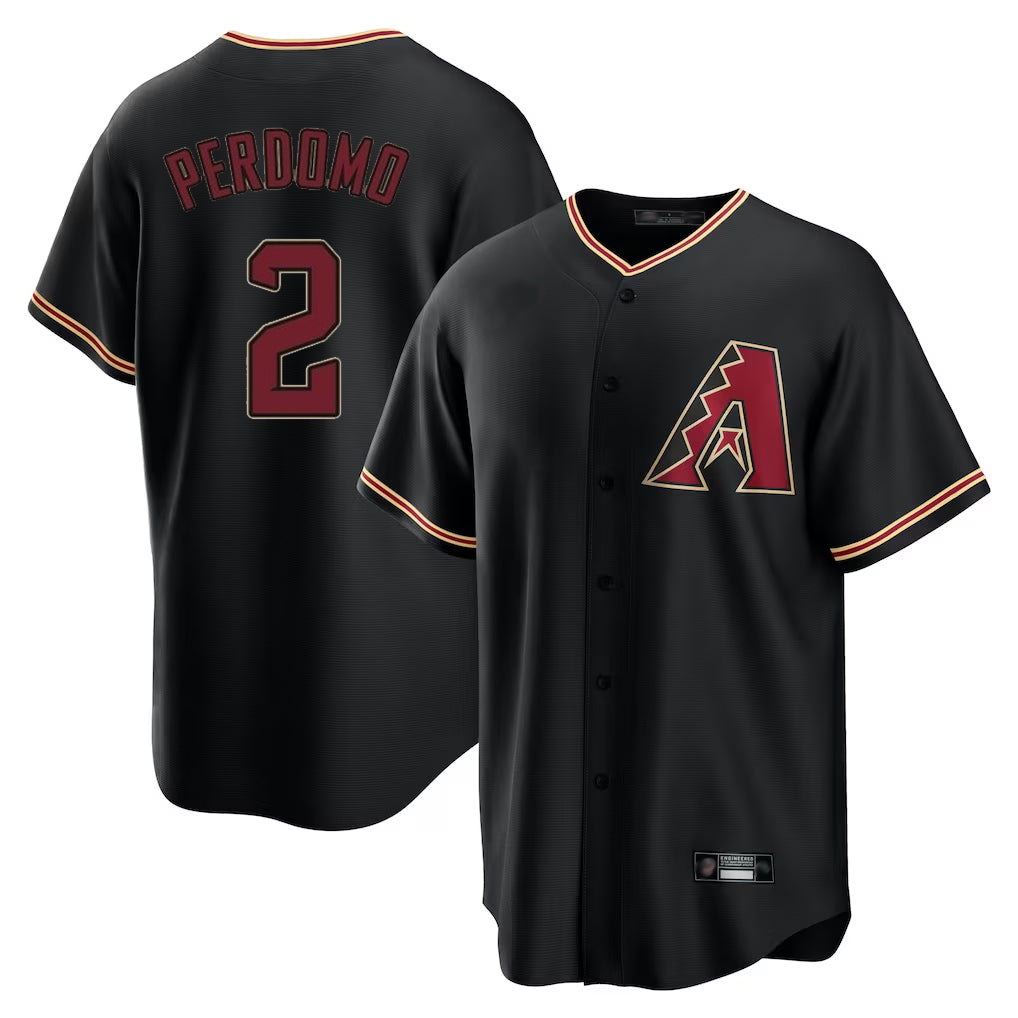 A.Diamondbacks #2 Geraldo Perdomo Player Black Limited Home Gdoa Stitched Jerseys