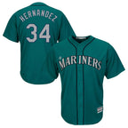 S.Mariners #34 Felix Hernandez Player Teal Majestic Cool Base Limited Fdoa Stitched Jerseys