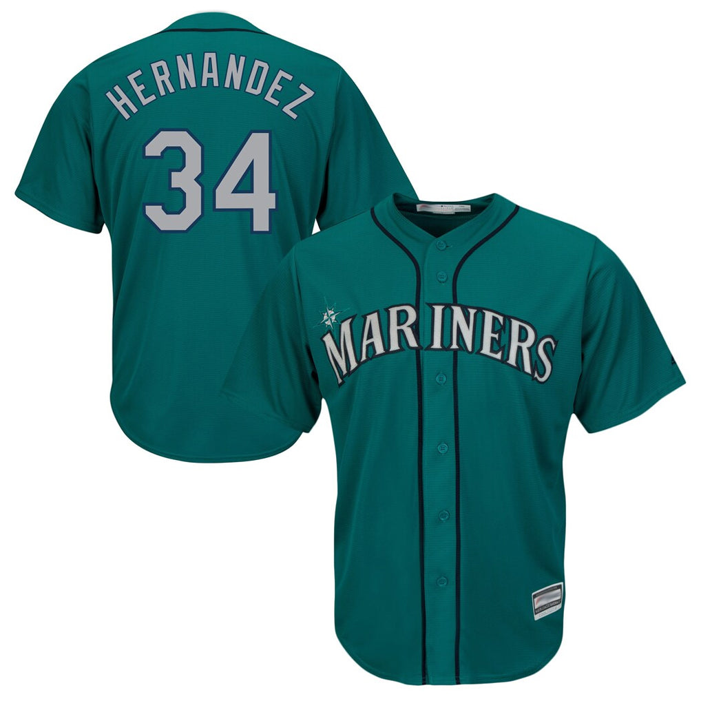 S.Mariners #34 Felix Hernandez Player Teal Majestic Cool Base Limited Fdoa Stitched Jerseys