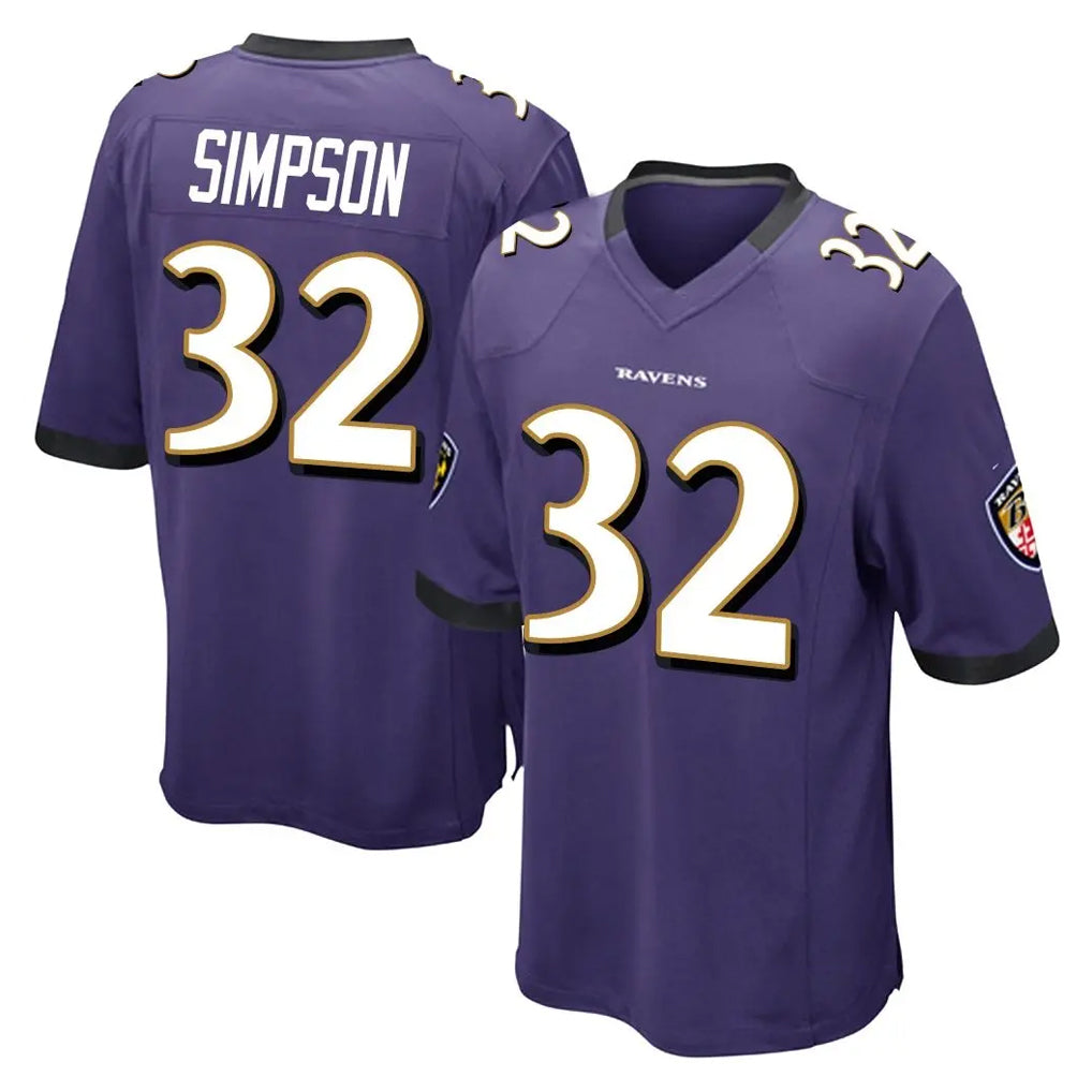 B.Ravens #32 Trenton Simpson Player Purple Home Game Gdoa Stitched Jerseys