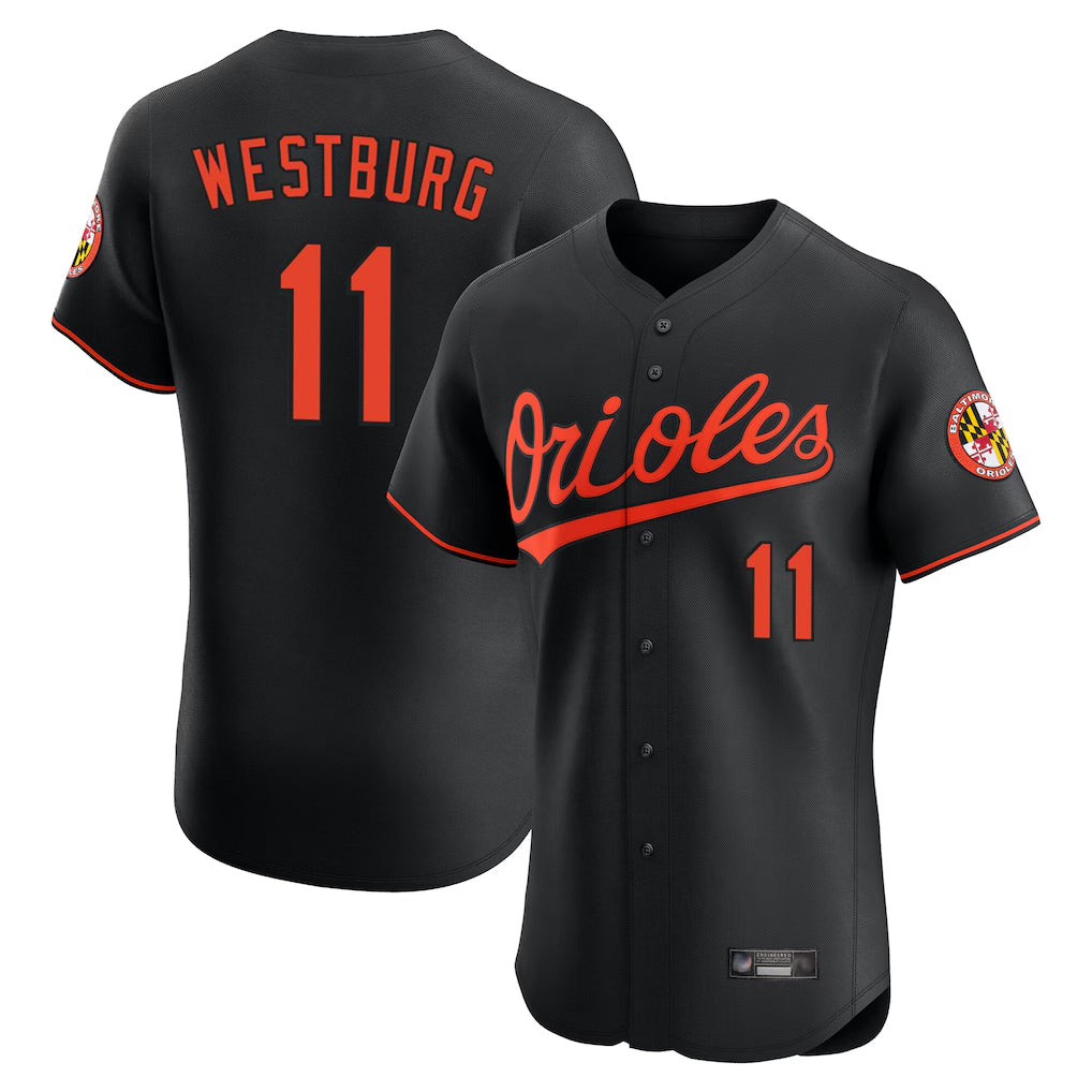B.Orioles #11 Jordan Westburg Player Black Limited Elite Home Game Gdoa Stitched Jerseys