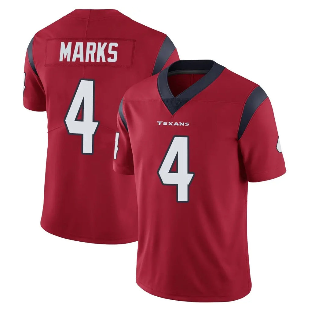 H.Texans #4 Woody Marks Player Red Limited Vapor Untouchable Home Game Gdoa Stitched Jerseys