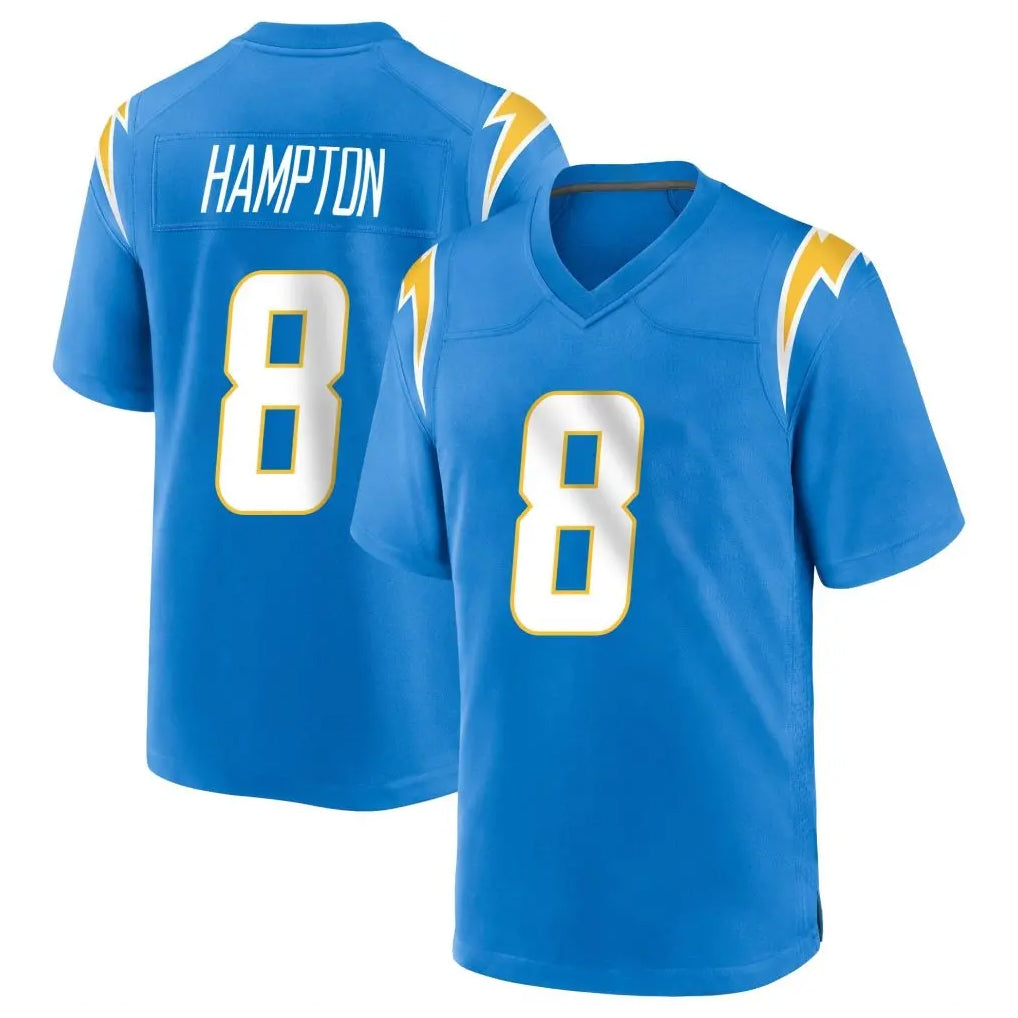 LA.Chargers #8 Omarion Hampton Player Blue Home Game Gdoa Stitched Jerseys