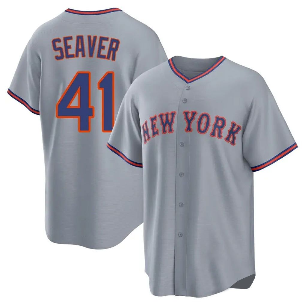 NY.Mets #41 Tom Seaver Player Gray Road Home Game Fdoa Stitched Jerseys