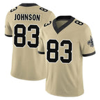 NO.Saints #83 Juwan Johnson Player Gold Limited Vapor F.U.S.E. Home Game Gdoa Stitched Jerseys