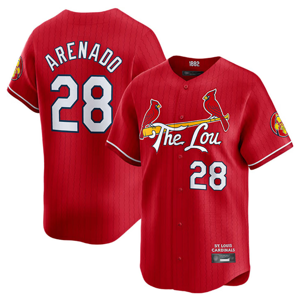 St. Louis Cardinals #28 Nolan Arenado Player Red City Connect Limited Fdoa Stitched Jerseys
