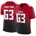 A.Falcons #63 Chris Lindstrom Player Red Vapor F.U.S.E. Limited Gdoa Stitched Jerseys