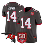 TB.Buccaneers #14 Chris Godwin Jr. Player Pewter Limited 2026 Season Vapor F.U.S.E. Home Game Gdoa Stitched Jerseys
