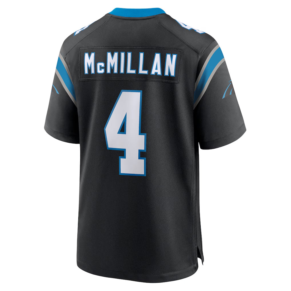 C.Panthers #4 Tetairoa McMillan Player Black Home Game Gdoa Stitched Jerseys