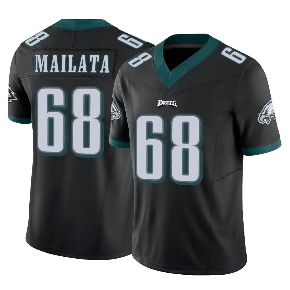P.Eagles #68 Jordan Mailata Player Black Limited Vapor F.U.S.E. Home Game Gdoa Stitched Jerseys