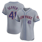 NY.Mets #41 Tom Seaver Player Gray Road Limited Elite Home Fdoa Stitched Jerseys