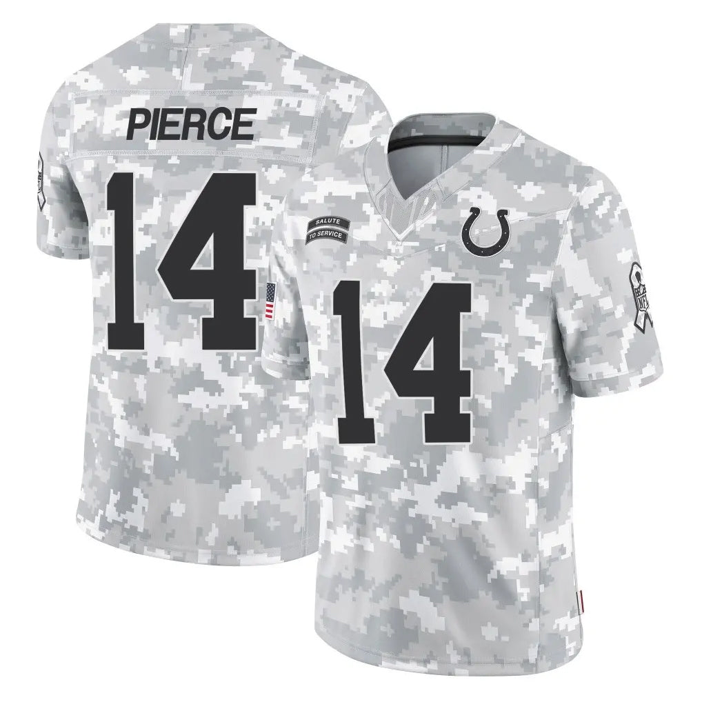 IN.Colts #14 Alec Pierce Player Arctic Camo Salute To Service Limited Game Gdoa Stitched Jerseys