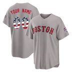 Custom B.Red Sox Gray USA 250 Fourth Of July Limited Home Game Any Name & Number Gdoa Stitched Jerseys