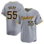 P.Pirates #55 Jason Delay Player Gray Road Home Limited Fdoa Stitched Jerseys
