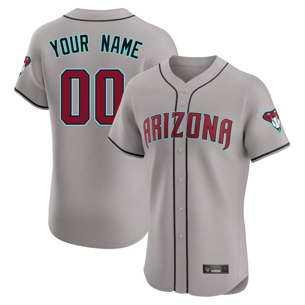 Custom A.Diamondbacks Gray Limtied Elite Home Game Any name & number Gdoa Stitched Jerseys