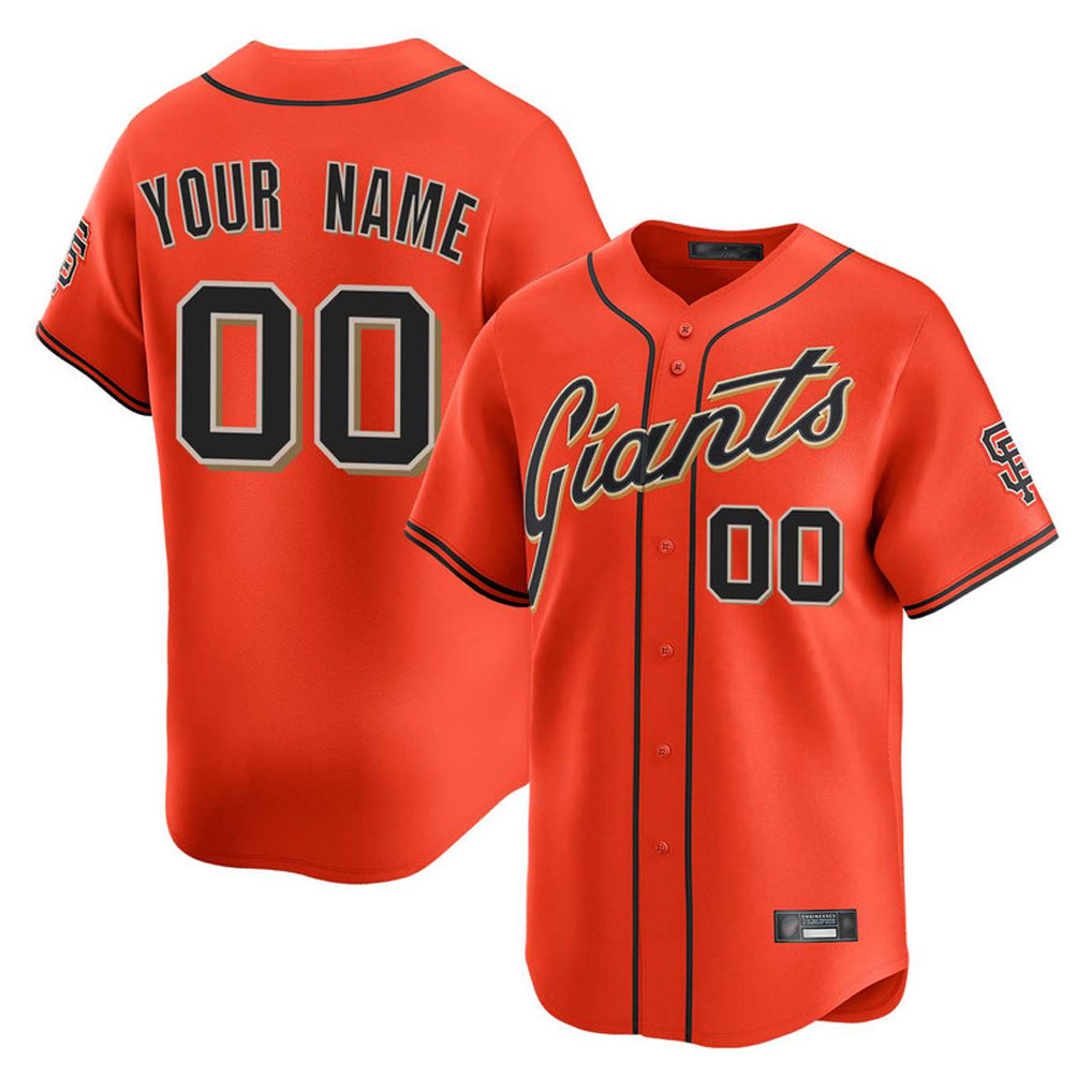 Custom SF.Giants Orange Limited Home Game Any Name & Number Gdoa Stitched Jerseys