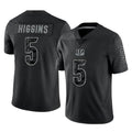 C.Bengals #5 Tee Higgins Player Black Reflective Limited Game Gdoa Stitched Jerseys