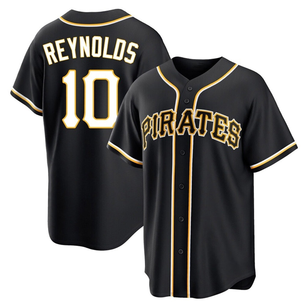 P.Pirates #10 Bryan Reynolds Player Black Fashion Out Home Game Fdoa Stitched Jerseys