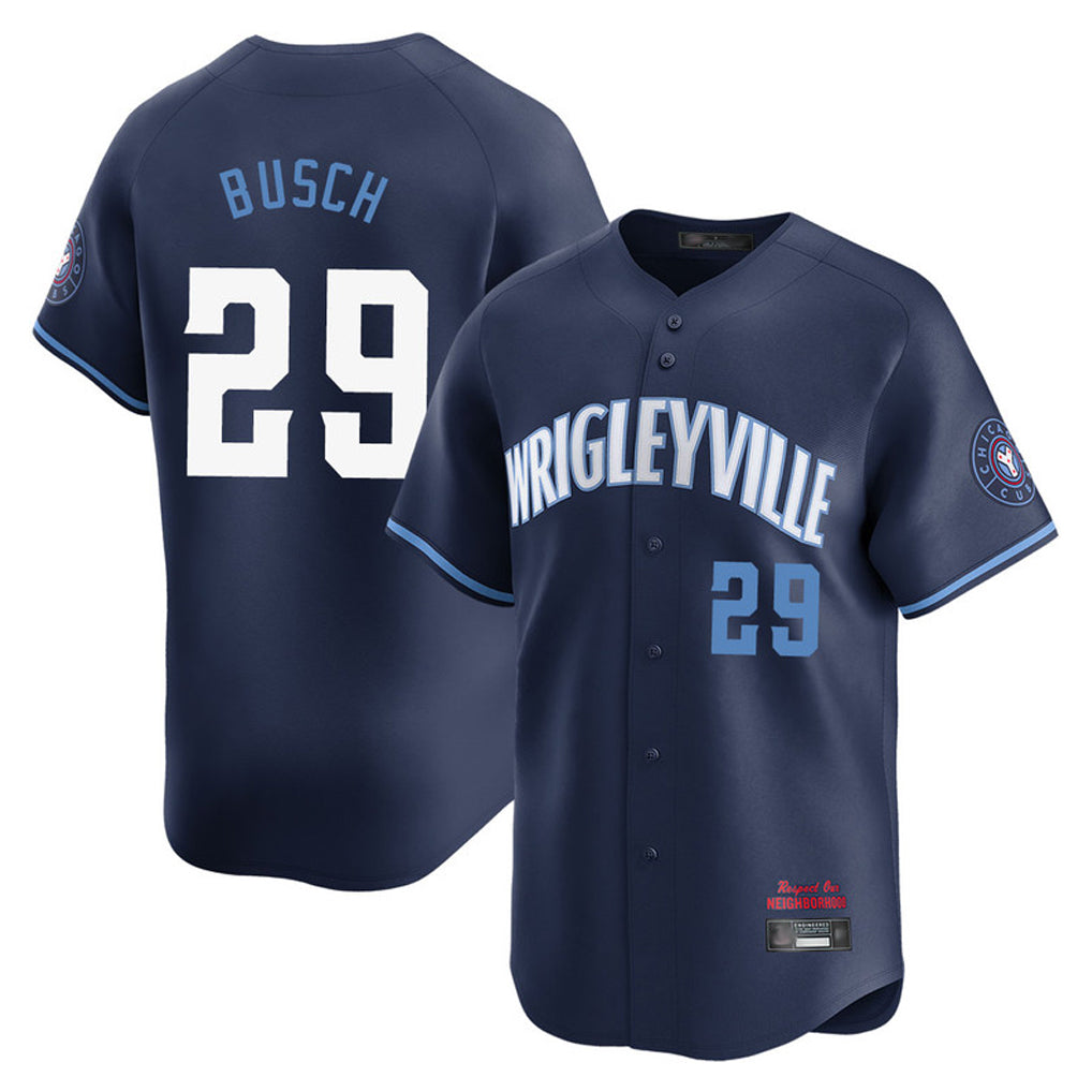 C.Cubs #29 Michael Busch Player Navy City Connect Limited Home Gdoa Stitched Jerseys