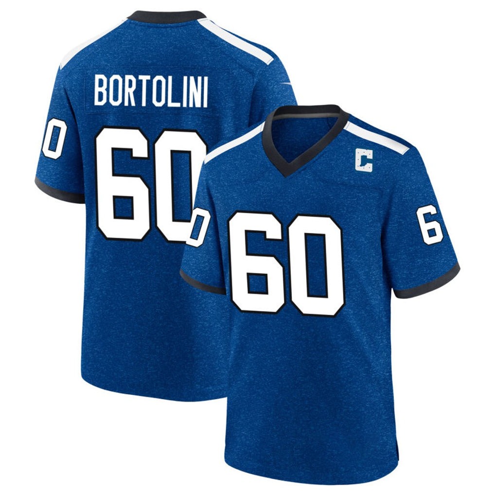 IN.Colts #60 Tanor Bortolini Player Royal Alternate Indiana Nights Home Game Gdoa Stitched Jerseys