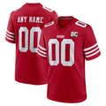 Custom SF.49ers Red 80th Game Home Any Name & Numbers Gdoa Stitched Jerseys