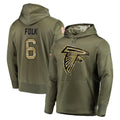 A.Falcons #6 Nick Folk Player Olive Salute to Service Hoodies Gdoa Stitched Jerseys