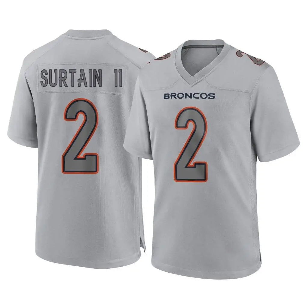 D.Broncos #2 Pat Surtain II Player Gray Atmosphere Fashion Limited Game Gdoa Stitched Jerseys