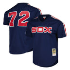 C.White Sox #72 Carlton Fisk Player Navy Mitchell & Ness Cooperstown Collection Mesh Game Gdoa Stitched Jerseys