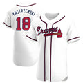 A.Braves #18 Mike Yastrzemski player White Authentic Home Stitched Jerseys