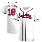 A.Braves #18 Mike Yastrzemski player White Authentic Home Stitched Jerseys