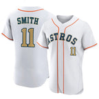 H.Astros #11 Cam Smith Player Gold Collection Limited Elite Home Gdoa Stitched Jerseys