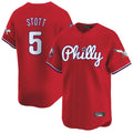 P.Phillies #5 Bryson Stott Player Red Phillies & Eagles Vapor Premier Limited Fdoa Stitched Jerseys
