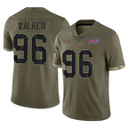 B.Bills #96 Deone Walker Player Olive Salute To Service Gdoa Stitched Jerseys