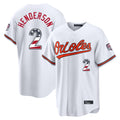 B.Orioles #2 Gunnar Henderson Player White USA 250 Fourth of July Home Game Gdoa Stitched Jerseys