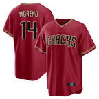 A.Diamondbacks #14 Gabriel Moreno Player Red Home Game Gdoa Stitched Jerseys