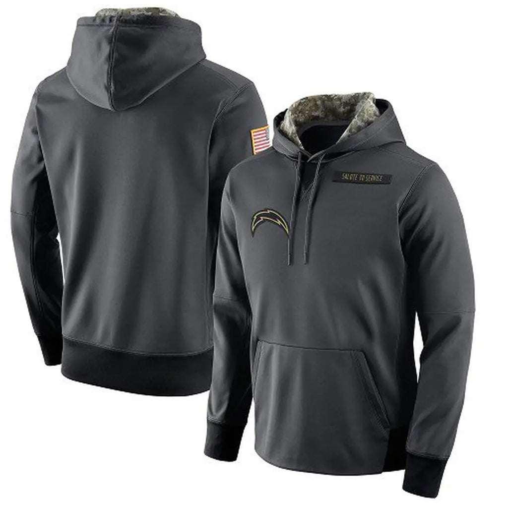 LA.Chargers ## Chargers Blank Player Gray Pullover Hoodie Home Game Gdoa Stitched Jerseys