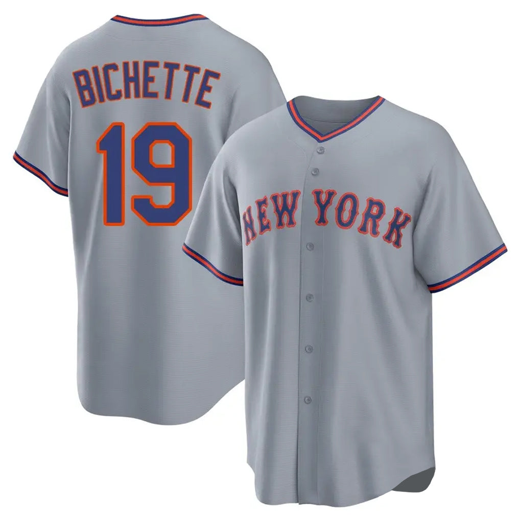 NY.Mets #19 Bo Bichette Player Gray Road Home Game Fdoa Stitched Jerseys