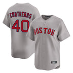 B.Red Sox #40 Willson Contreras Player Gray Road Limited Home Game Gdoa Stitched Jerseys