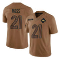 D.Broncos #21 Riley Moss Player Brown Salute To Service Limited Gdoa Stitched Jerseys